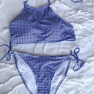 Cupshe Navy Gingham Set